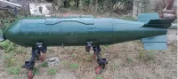 BL755 Cluster weapon on trolley