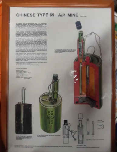 Type 69 Chinese AP bounding mine poster A3 